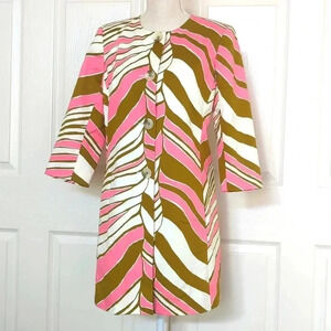 Trina Turk Pink Zebra Dress Coat